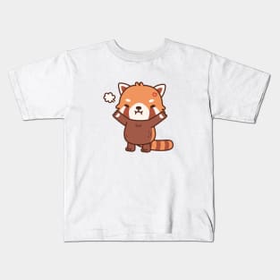 Angry But Cute Red Panda Kids T-Shirt